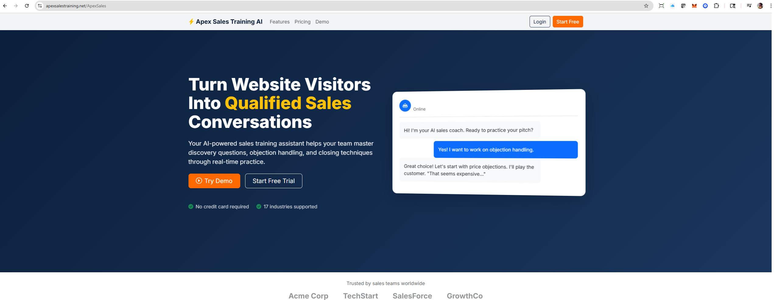 APEX Sales Training Frontend